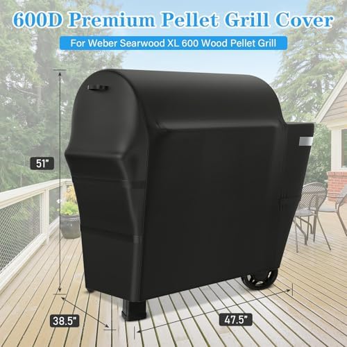 Utheer Grill Cover for Weber Searwood XL 600, 600D Waterproof 3400146 - Image 2