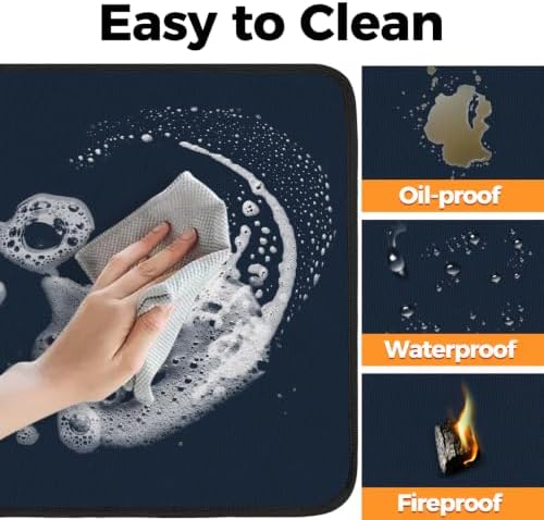 Fireproof Fireplace Rug for Home Protection, 4' x 3' x 0.04'', Blue - Image 6