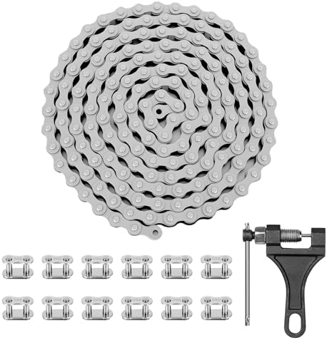 428 Roller Chain 10 Feet 169 Links, 08B Simplex Roller Chain for Chain Driven Sliding Gate Garage Openers, Extension 08B Metric Standard 428#, Includes Chain Breaker and 12 Connecting Links by ranwin