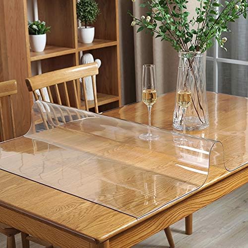Wadrac Table Protector Clear for Dining Room Coffee Work Computer Laptop Table Cover Mat Protector PVC Plastic Tablecloths Rug Protection Easy Clean Wipeable Non-Slip Liner Protective Vinyl 42x68 - Image 2