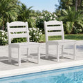 KINGYES Outdoor Armless Dining Chairs Set of 2,HDPE Patio Chairs,White by KINGYES