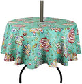 EHouseHome Outdoor and Indoor 60inch Round Tablecloth with Umbrella Hole and Zipper, Waterproof Zippered Patio Cloths, Spring/Summer Table Covers for Backyard Circular Table/BBQs/Picnic by EHouseHome