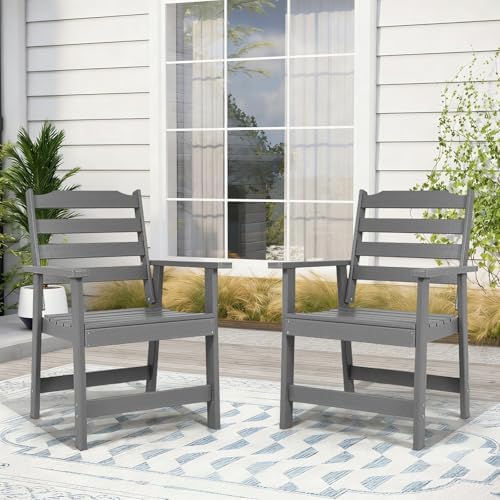 FUNBERRY Outdoor Dining Chairs Set of 4, HDPE Patio Chairs for Outside - Image 2