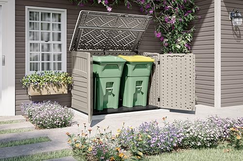 Suncast 5.9' x 3.7' Horizontal Stow-Away Storage Shed, Resin, Hinged Lid - Image 3