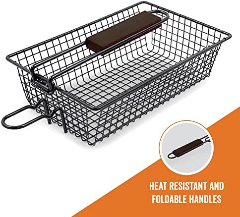 Yukon Glory Premium Grill Basket with Lid, Locking Flip Handle - Image 2