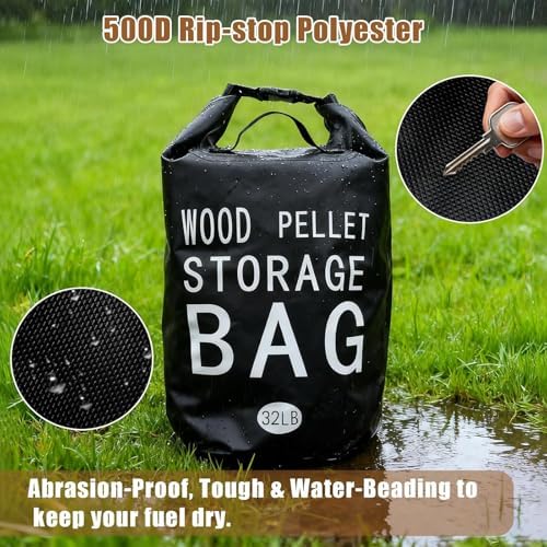 32LB Waterproof Wood Pellet Storage Bag-Dual Handles, Label Pocket(2 Pack) - Image 5