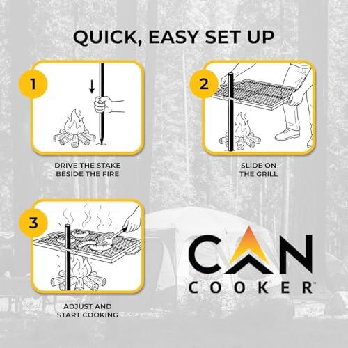 GameMaker Open Fire Cooking Grill | Adjustable Height Campfire Grate - Image 4