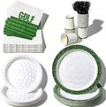 144 Pcs Golf Tableware Set for 24 Guests, Heavy-Duty 7" & 9" Paper Plates, Cups, 2-Ply 13" Napkins & Plastic Forks, Disposable Party Supplies for Game Day and Birthday by COSINIA