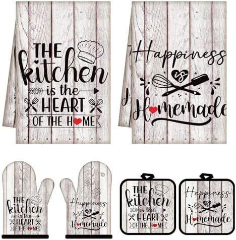Sratte 6 Pcs Kitchen Decor Accessories Set, Kitchen, White Wood Grain by Sratte