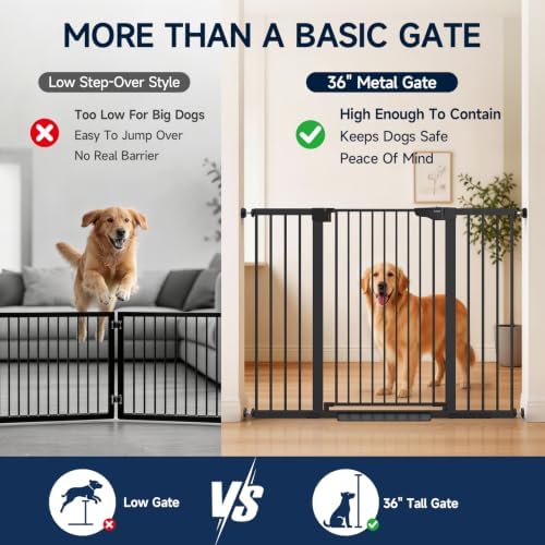 Cumbor 36" Extra Tall Dog Gate for Large Dogs, 30-54" Wide Pet Gate - Image 3