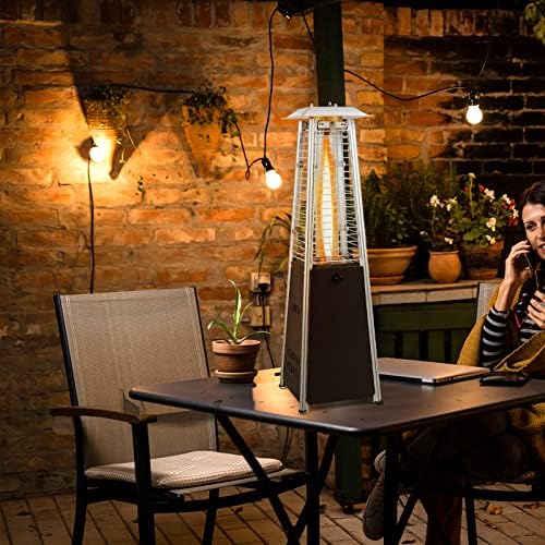 Tangkula 34" Pyramid Tabetop Propane Patio Heater, Bronze by TANGKULA