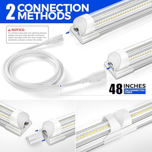 Barrina T8 LED Shop Lights 8FT, 100W 15000LM 6500K, High Output, 10 Packs - Image 6