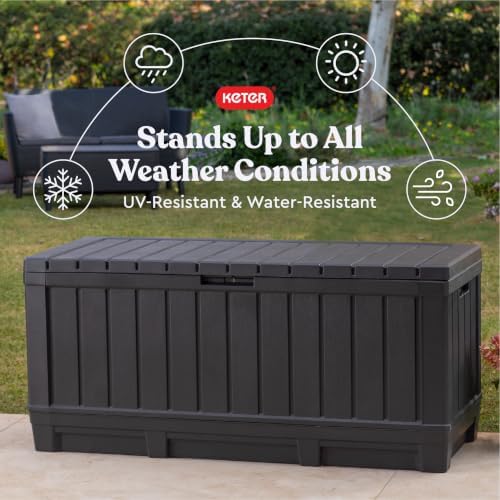 Keter Kentwood 92 Gal Outdoor Storage Box for Patio and Pool Accessories - Image 3