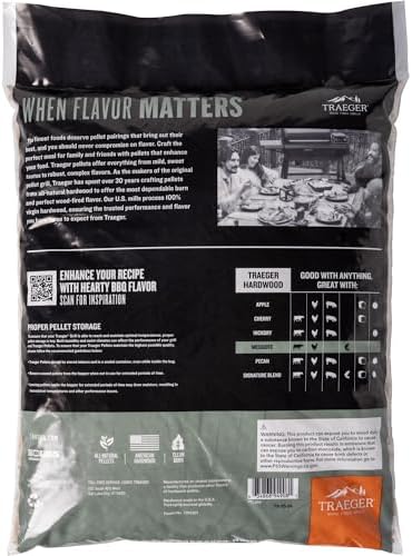 Traeger Grills Mesquite 100% All-Natural Wood Pellets for Smokers and Pellet Grills, BBQ, Bake, Roast, 18 lb. Bag - Image 2