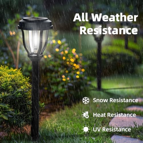 DERAYSION 12 Pack Solar Lights Outdoor, Waterproof LED Solar Pathway Lights - Image 3