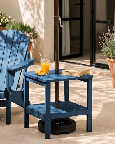 SERWALL Double Layer Adirondack Side Table with Umbrella Hole - Image 7