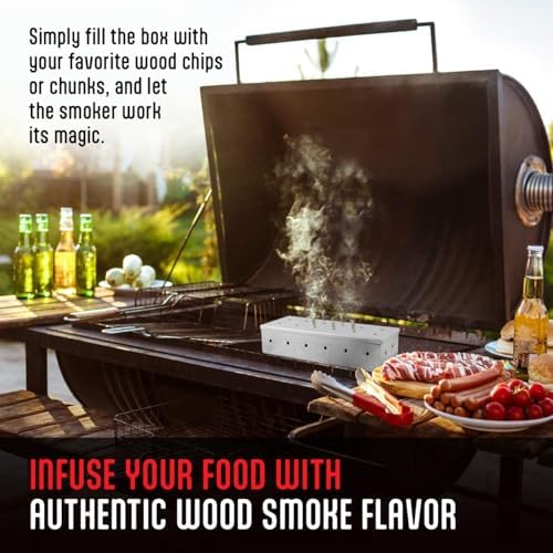 Kaluns Universal Stainless Steel Smoker Box, Gas or Charcoal Grill Smoke Box, Works with Wood Chips, add Delicious Smoked Flavor, Hinged Lid,Warp Free Grill Accessories - Image 5