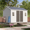 WACASA 10x8 FT Large Resin Plastic Outdoor Storage Shed with Floor by WACASA