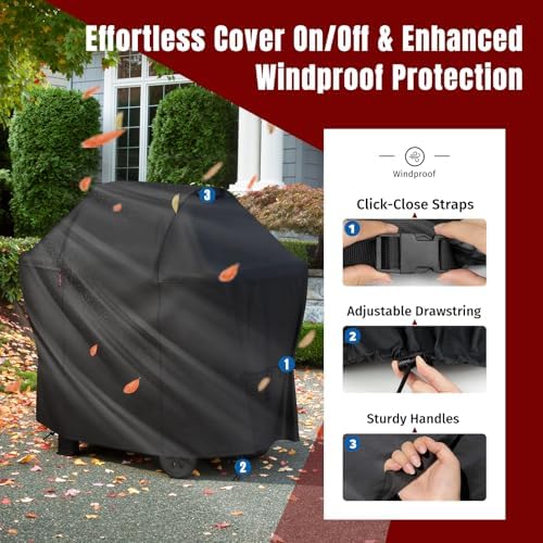 SHINESTAR 48in Grill Cover for 200 & Spirit II 200 Gas Gril, Velcro Straps - Image 3