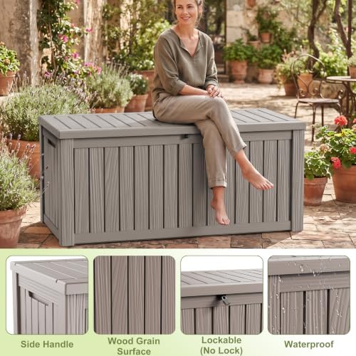 DRATO 310 Gallon Deck Boxes Outdoor Waterproof Large Outside Storage Box - Image 7