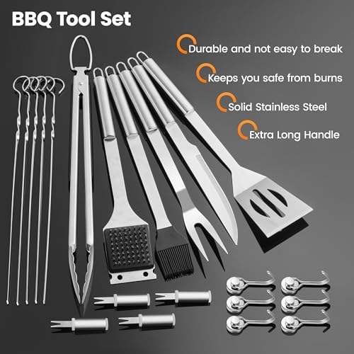 BBQ Accessories Grill Tools Set,Stainless Steel Barbecue Grill Accessories - Image 7