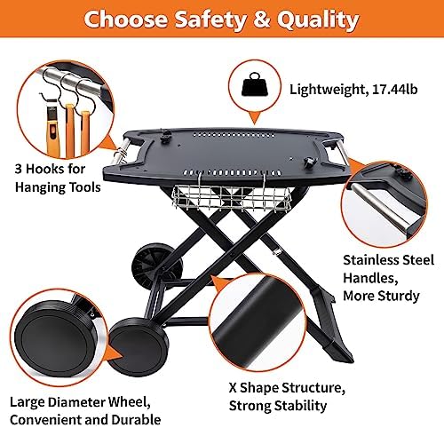 Portable Grill Cart for Weber Q1200, Q1000, Q2200, Q2000 - Image 6