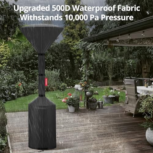QH.HOME Patio Heater Cover,Waterproof Tear-Resistant 89"x 33"x19",Black - Image 4