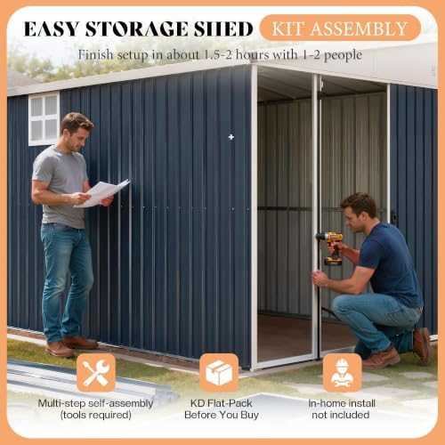 AMERLIFE 10x8 FT Lean-to Storage Shed with Lockable Door, Reinforced Frame - Image 7