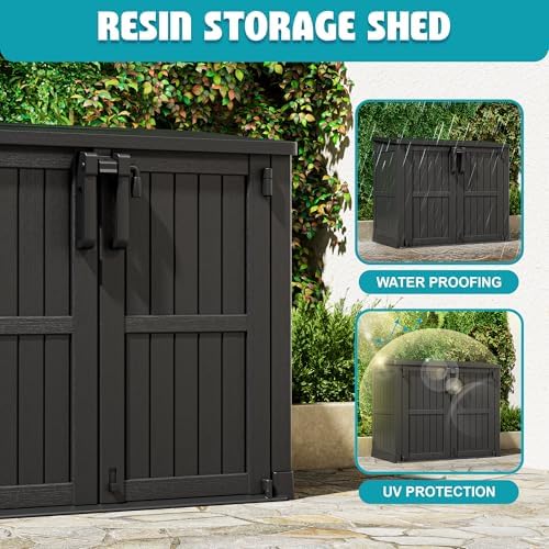 Horizontal Outdoor Storage Shed 36 Cu Ft with Lockable Doors, Portable Outdoor Storage Box -Waterproof Outdoor Storage Cabinet for Backyard - Image 2
