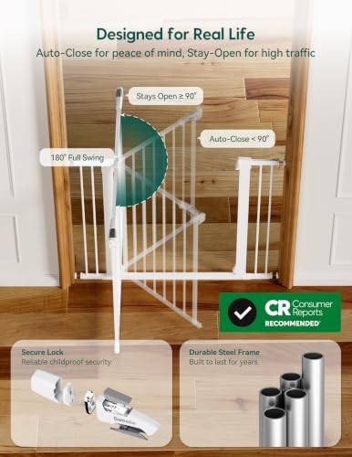 Babelio 26-40" Pressure Mounted Baby Gate for Stairs, PressGuard Dog Gate - Image 4