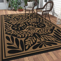 GENIMO Outdoor Rug, 6'x9' Waterproof Plastic Rugs for Patio, Black by GENIMO