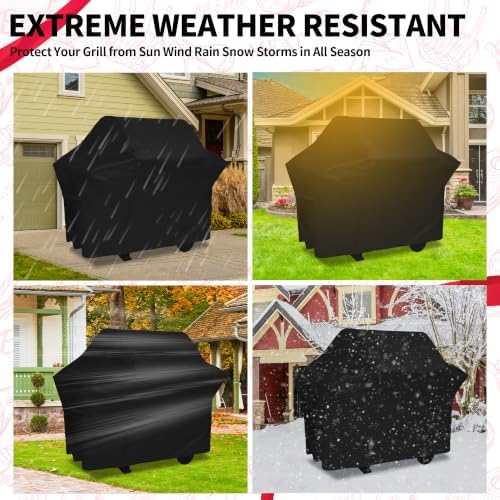 NEXCOVER 72 Inch Grill Cover - 600D Heavy Duty Waterproof and Weather Resistant BBQ Cover for Weber, Char Broil, Nexgrill, Holland - Fade Resistant, Black - Image 5
