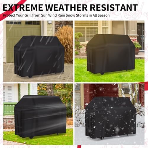 NEXCOVER Grill Cover - Heavy Duty BBQ Cover, 50 inch Waterproof Barbecue Cover, Weather Resistant, Fade Resistant, Rip-Proof, Anti-UV, Gas Grill Cover for Weber, Char Broil, Nexgrill Grills, Black - Image 6