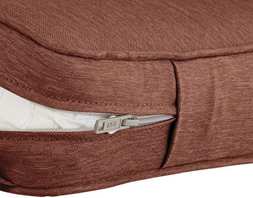 Classic Accessories Montlake Water-Resistant 25 x 18 x 4 Inch Outdoor Back Cushion Slip Cover, Patio Furniture Cushion Cover, Heather Henna Red, Patio Furniture Cushion Covers - Image 2