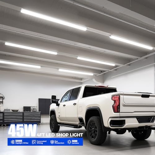 Barrina LED Shop Lights 4FT for Workshop, Garage, 45W 5000LM 5000K, 2 Packs - Image 2