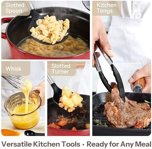 NCUE 28-Piece Silicone Kitchen Utensils Set with Stainless Steel Handles - Image 5