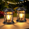 Solar Lantern Outdoor Waterproof, 2 Pack Bright Hanging Solar Lights for Outside Decorative, Upgraded Solar Powered Lanterns LED Lighting for Garden Patio Porch Decor Gifts (Warm Light) by BONLION