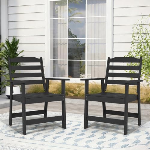 FUNBERRY Outdoor Dining Chairs Set of 4, HDPE Patio Chairs for Outside - Image 2