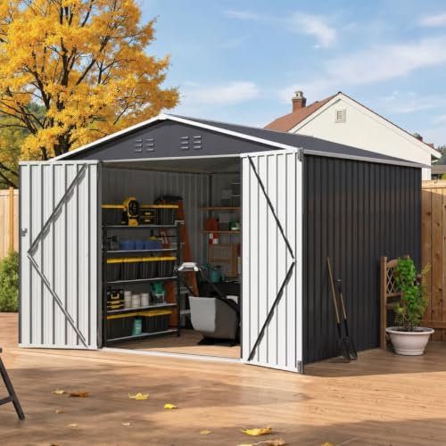 AirWire 8x8 FT Outdoor Storage Shed Gray by AirWire