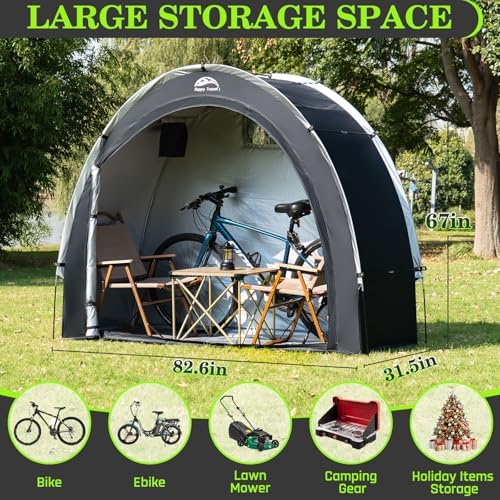 Happy Travel Outdoor Waterproof Bike Storage Tent Shed for 2/3/4/6/8 Bikes - Image 2