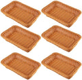 Poly Wicker Baskets 6 Pack 12 inch Large Wicker Baskets Storage – Rustic, Durable & Easy-Cleaning Bread Baskets, for Home, Restaurant & Hotel Use by Geytetqi