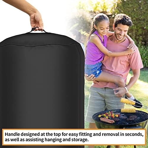 NEXCOVER Kettle Grill Cover | 26.5 Inch Charcoal BBQ Cover, Round Barbecue Cover, Fade & UV Resistant Small Smoker Cover, Waterproof Heavy Duty Cover, Compatible for Weber 22" Charcoal Grill - Image 5