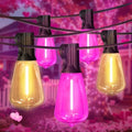 26FT ST38 Pink Warm White Outdoor String Lights, Valentine’s Day Patio Lights, 12+1 Shatterproof Edison LED Bulbs Waterproof Connectable String Lights for Bistro, Christmas, Wedding, Party Yard Decor by ULL