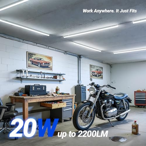 Barrina T5 4FT LED Shop Light, 2 Pcs Power Cords, 6500K 2200lm 20W, 6 Packs - Image 3