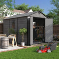 UDPATIO Outdoor Resin Storage Shed 7.5x10 FT with Floor, Dark Grey by UDPATIO