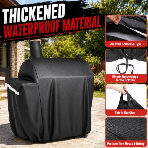 Utheer 600D Waterproof Grill Cover for Royal Gourmet CC1830/CC1830V Grill - Image 5
