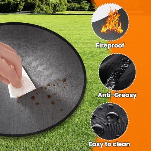 4-Layer Deck Protector 5200℉, Fire Pit Mat 36'', Fire Pit Pad, Fire Pit Accessories, Burn Barrel, Under Grill Mat, BBQ Mat, Patio Shield, Fire Retardant Base Pad for Outdoors - Image 5