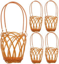 5pcs Woven Wine Bottle Baskets with Handles ABS Xmas by Mobestech