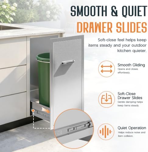 SPECRAFT 14 in Stainless Steel Outdoor Kitchen Trash & Tank Cabinet - Image 7