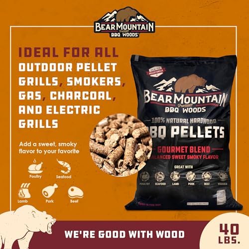 Bear Mountain BBQ 2-Pack Gourmet Blend Wood Pellets, Natural Hardwood for Grills & Smokers - 40 Pound Bags, Low Moisture Pellet, Sweet Smoky Flavor for All Types of Meat, Seafood, and Veggie - Image 3